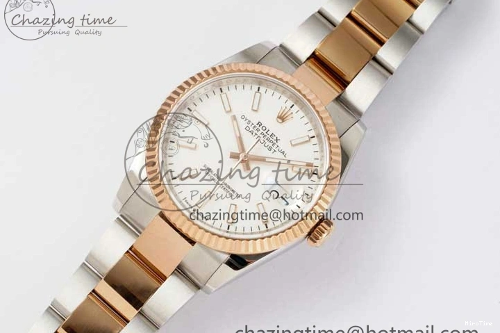 MiroTime 0508 Seasonal DateJust 36mm SS RG DIWF 1:1 Best Edition 904L Steel White Stick Dial on Jubilee Oyster SA 2306